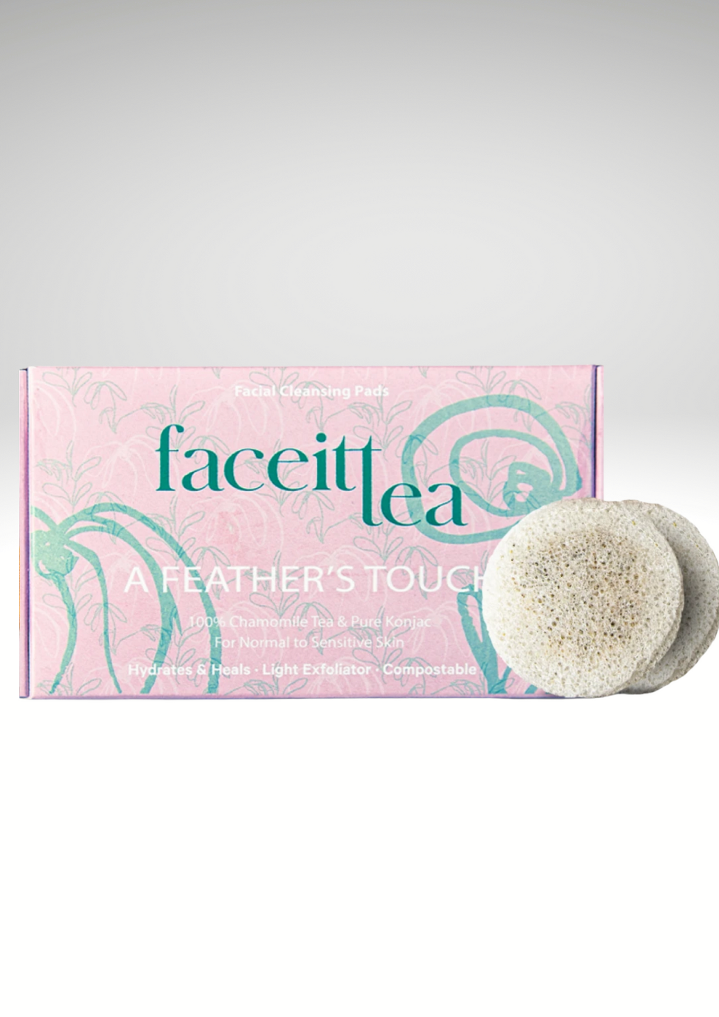 Disques nettoyants biodégradables au thé de Camomille et Konjac – Gleam Again.