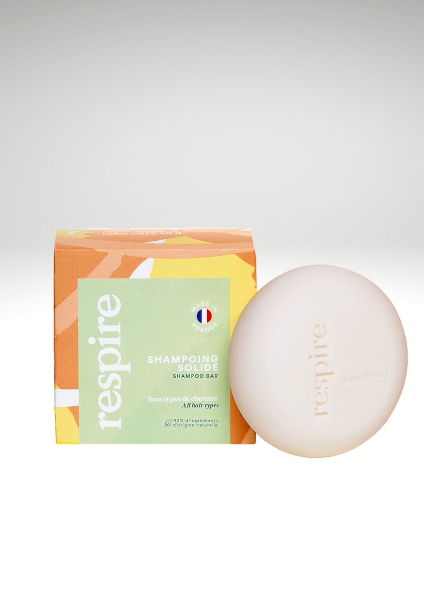Shampoing solide naturel au lait d’amandes - Respire - Gleam Again.