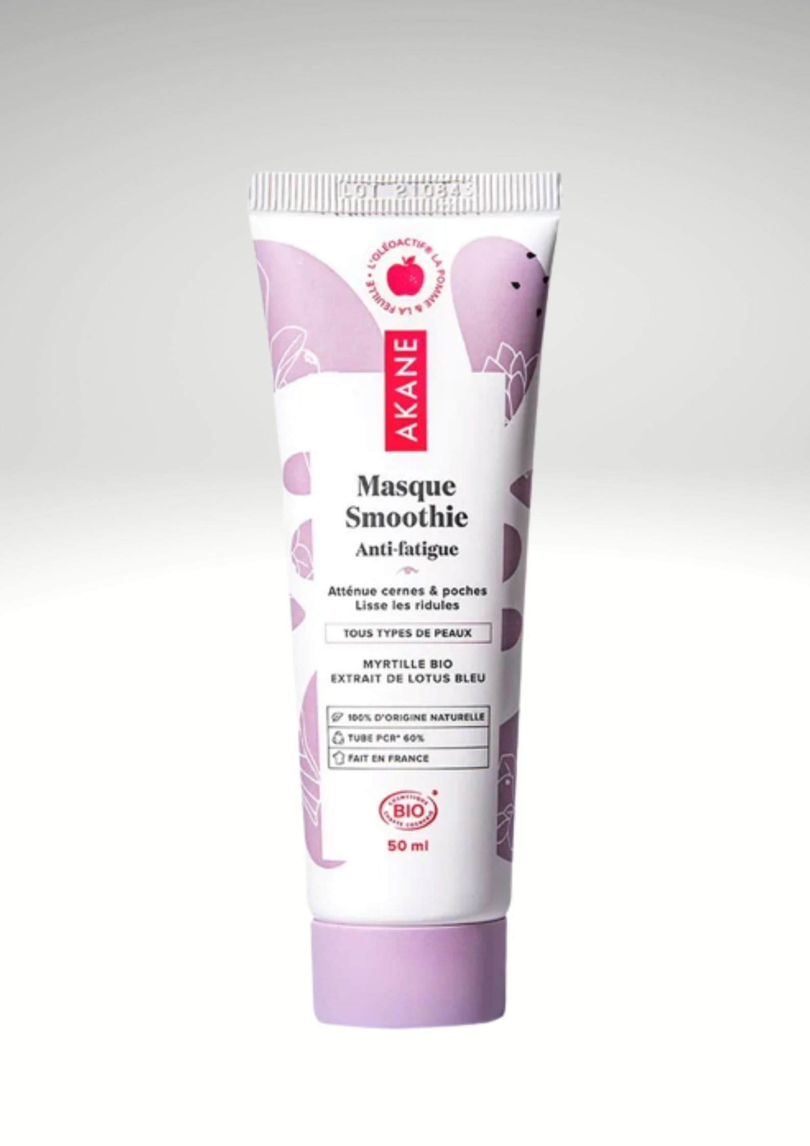 masque visage smoothie anti fatigue 100% naturel et bio akane gleamagain