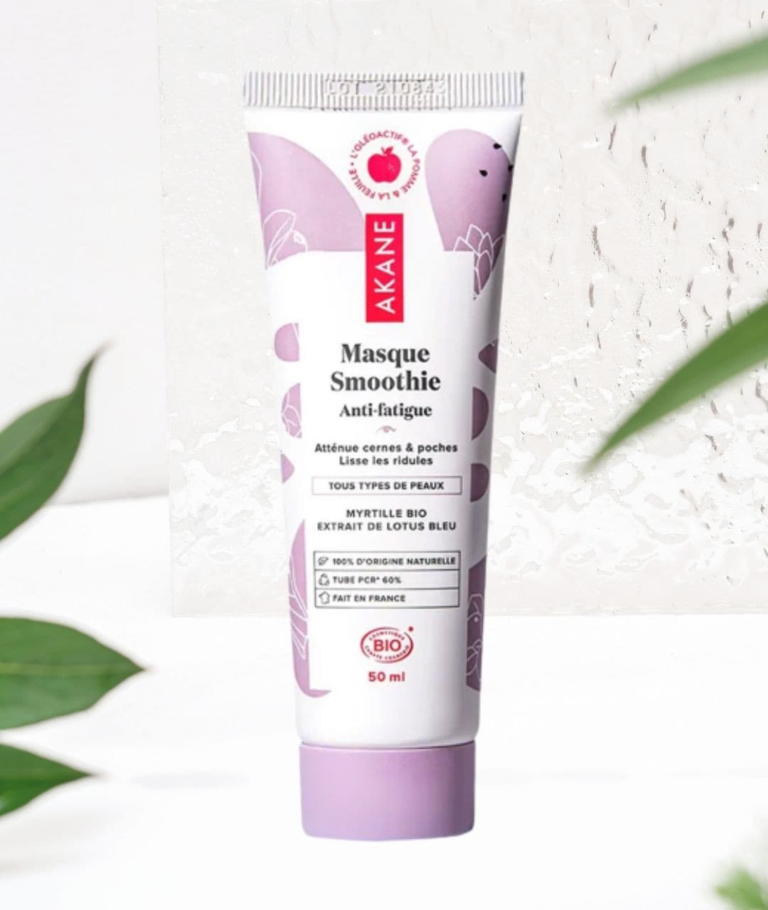 masque visage smoothie anti fatigue 100% naturel et bio akane gleamagain