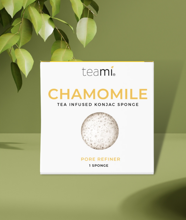 Éponge Konjac Naturelle Infusée au Thé à la Camomille - Soin Douceur pour Tous Types de Peaux